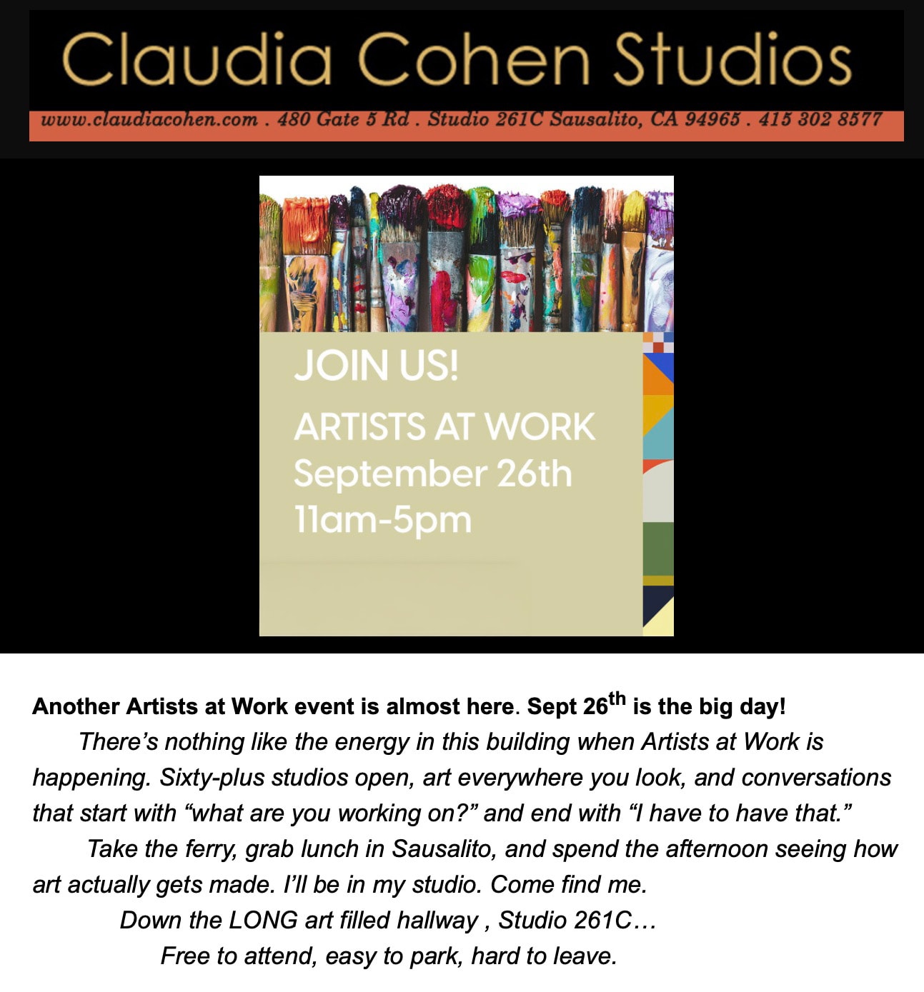Women's Work exhibition announcement featuring Visions of Velasquez